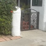 Am custom gate with ornaments and arch. Oil bronze color