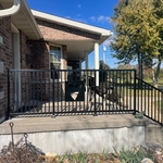 Handrail for this back patio with a custom logo