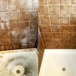 Bathroom was very rusty with lots of grime, but with a little TLC it came back to life
