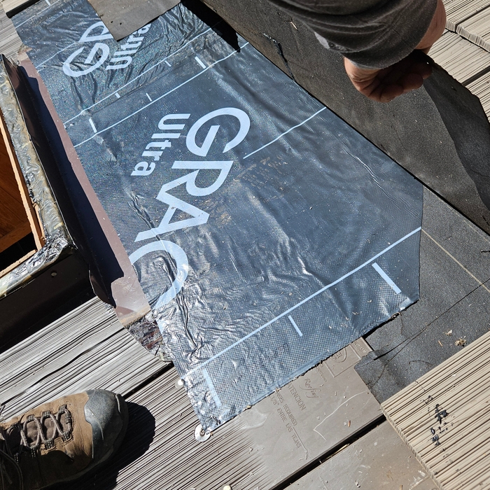 repair leak around roof access
