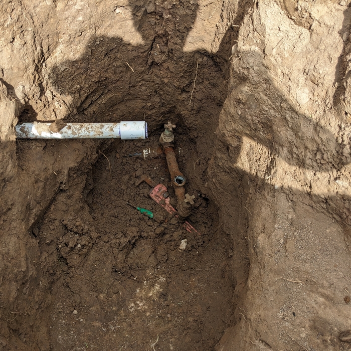 View from inside the trench.