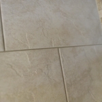 Shower wall after cleaning the mildew
