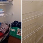 Linens and miscellaneous items removed from closet