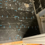 Tile floor in progress