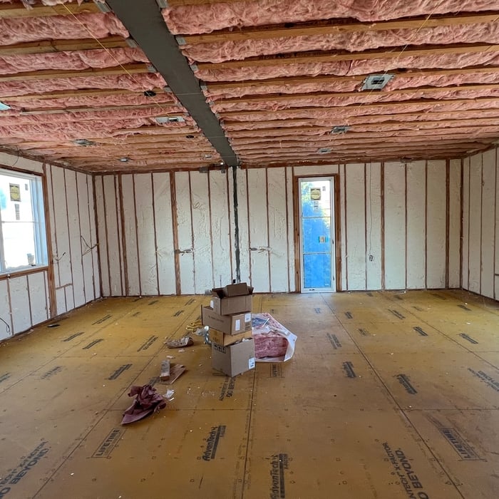 Spray foam & fiberglass