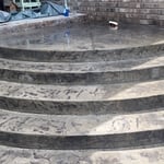 That was the steps we poured and had to use siding in order to get that nice curve liked this project a lot.