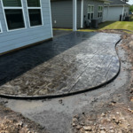 Stamped Concrete Patio Backyard Curved
