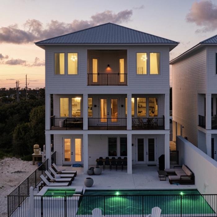 Beach home! Our pool lights & turtle friendly lighting!