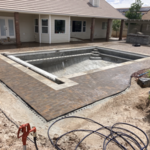 Paver patio in large back yard