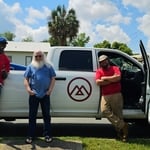 Happy customer with our installation crew