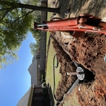 Drain line and dry well installation