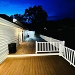 White pvc railing installed