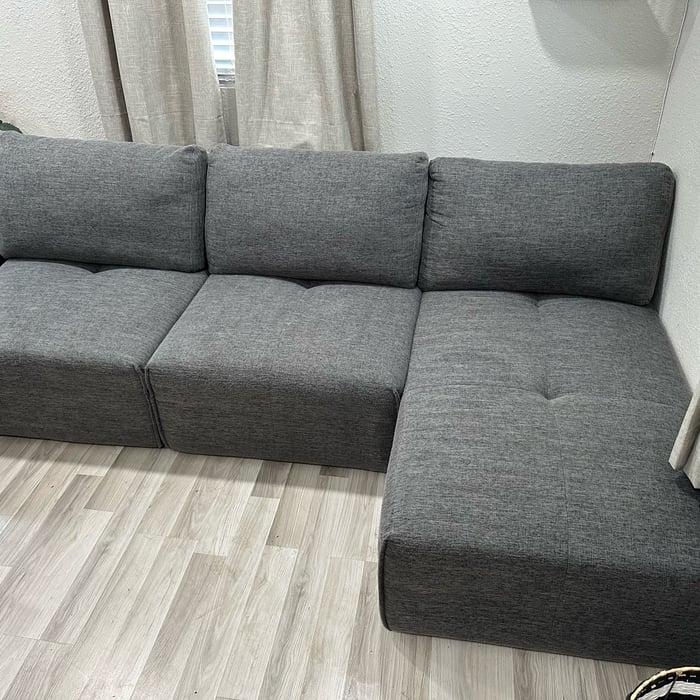 Serviced sectional couch