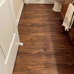 Luxury Vinyl Plank in renovated bathroom