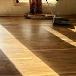 Installing vinyl flooring is finished in the living room