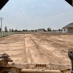 Rough grading for a back yard lawn.