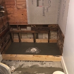 Dry pack shower installed