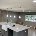 Completely new lighting dining room, living room, kitchen with low voltage controls and automation.