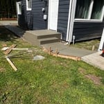 Gazebo pad, walkway, and back porch with steps