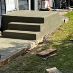 Gazebo pad, walkway, and back porch with steps