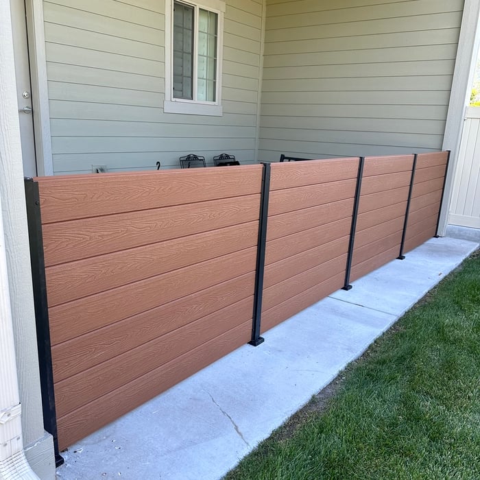 Patio Enclosure with Composite Wood Fence