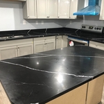 Marble countertops
With 4 inch backsplash