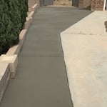 Finished extension of driveway