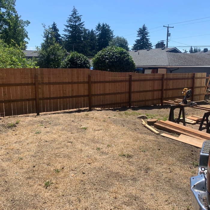 Home owner side from back to the front of property!
