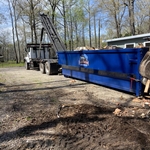 Picking up roll off container from another satisfied customer!