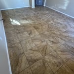 Tile flooring and baseboards installed