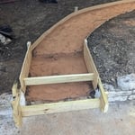 Board forms for stairs with compaction sand subbase