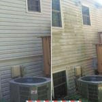 Left side after cleaning siding
