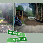 Before and after we mulched the area making it look brand new!