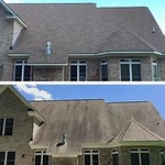 Soft wash on mildewed roof