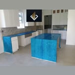 Taj Mahal Kitchen With mix of Polished and Leathered Taj Quartzite