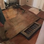 Caved in floor