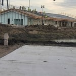 Concrete roof being poured