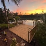 Construction of wooden deck and installation of gazebo