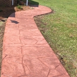 Stamped concrete sidewalk