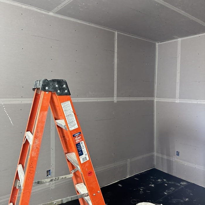 nice sheetrock hanging
clean
ready for painting
taped