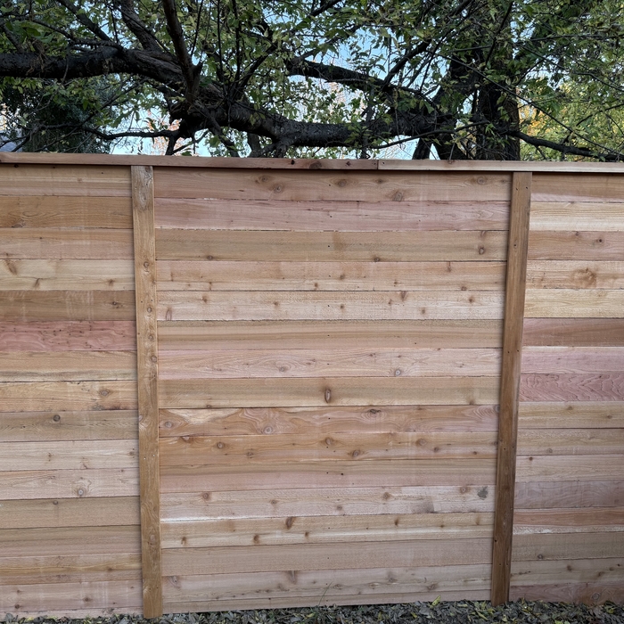 7’ Tall Western Red Cedar Fence with Two Gates