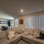 Motorized Zebra Shades Installation for Dining and Living Room