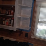 I use white interior paint on these on these cabinets.