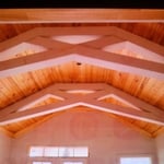 The ceiling beams I put in the house, building them onsite