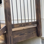 Stained hand rails and post