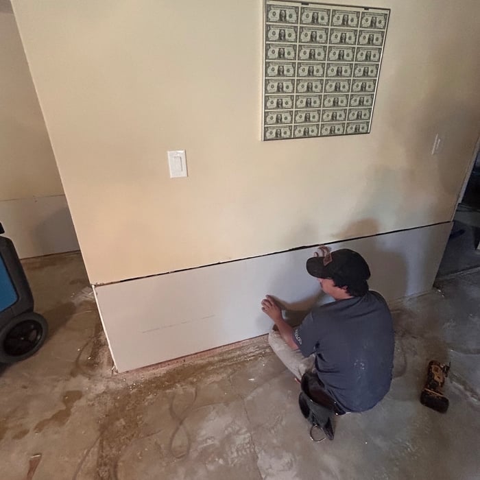 Replace the damaged drywall and insulation