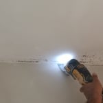 Starting our cuts to get contaminated drywall out