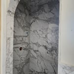 Shower Installation. Walls and floors with niche.