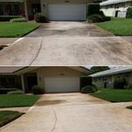 A driveway before and after out service was completed