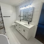 Double vanity and toilet install